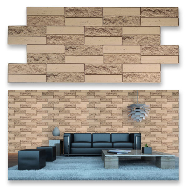 Стеновые панели 3D - Beige Brick Facing